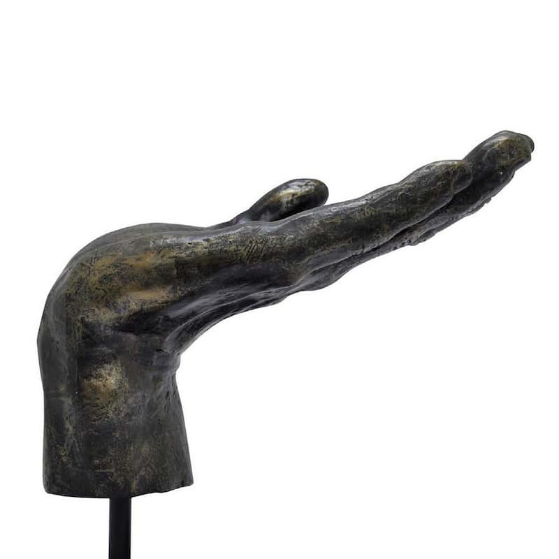 Lizzy Tabletop Decorative Hand Sculpture, Black, Bronze Resin 14 Inch