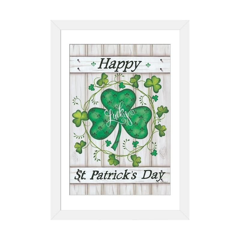 iCanvas "St. Patrick's Day" by Lisa Kennedy - White - 32x24x1