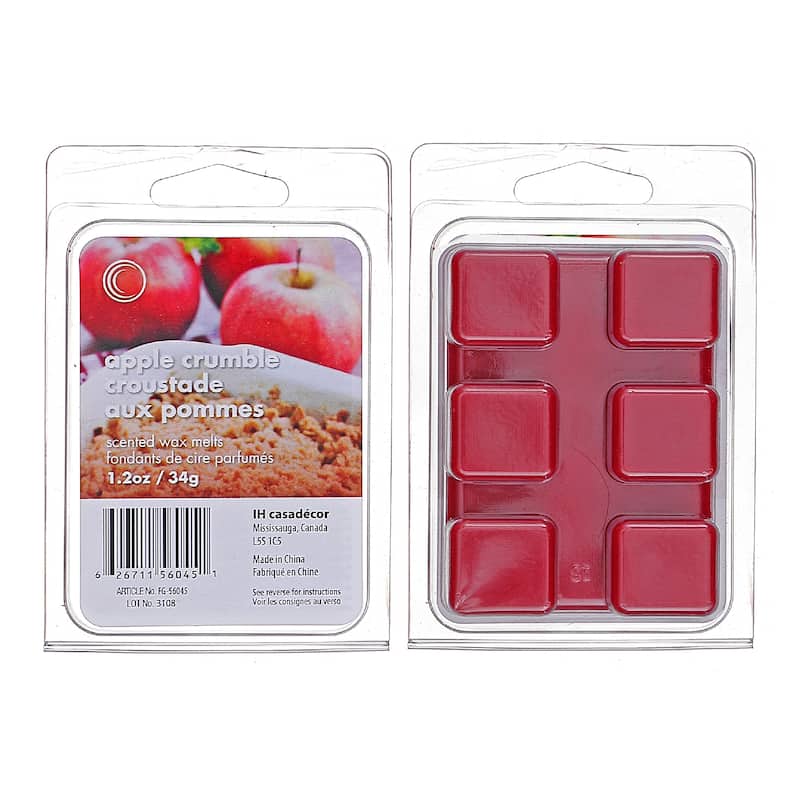 IH Casa Decor 6Pk Scented Wax Melts Apple Crumble - Set of 4