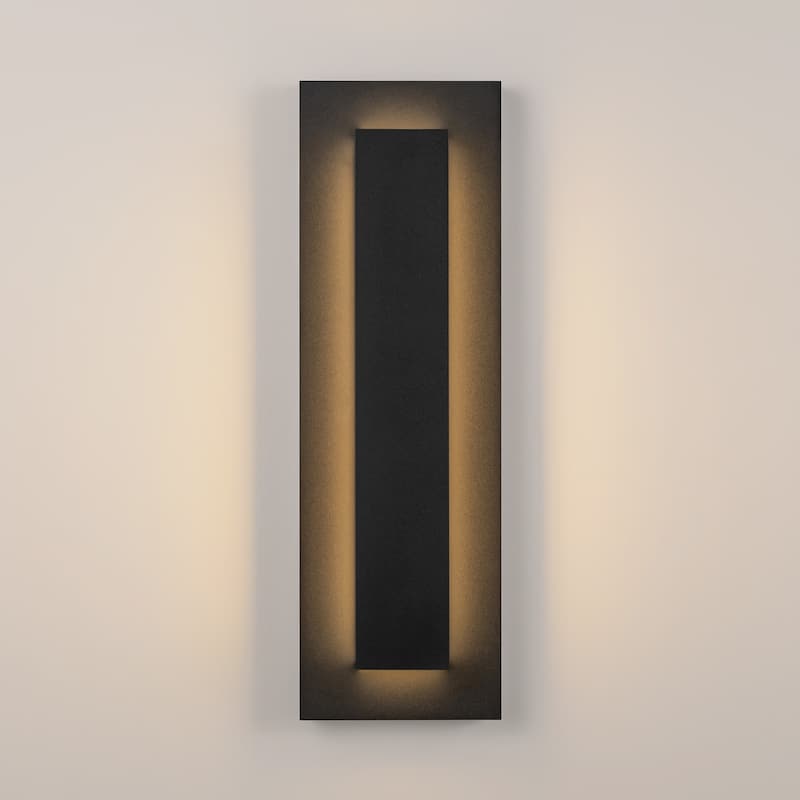 Aluminum Modern Black Rectangular Linear Outdoor Wall Lights Dimmable LED Wall Sconce