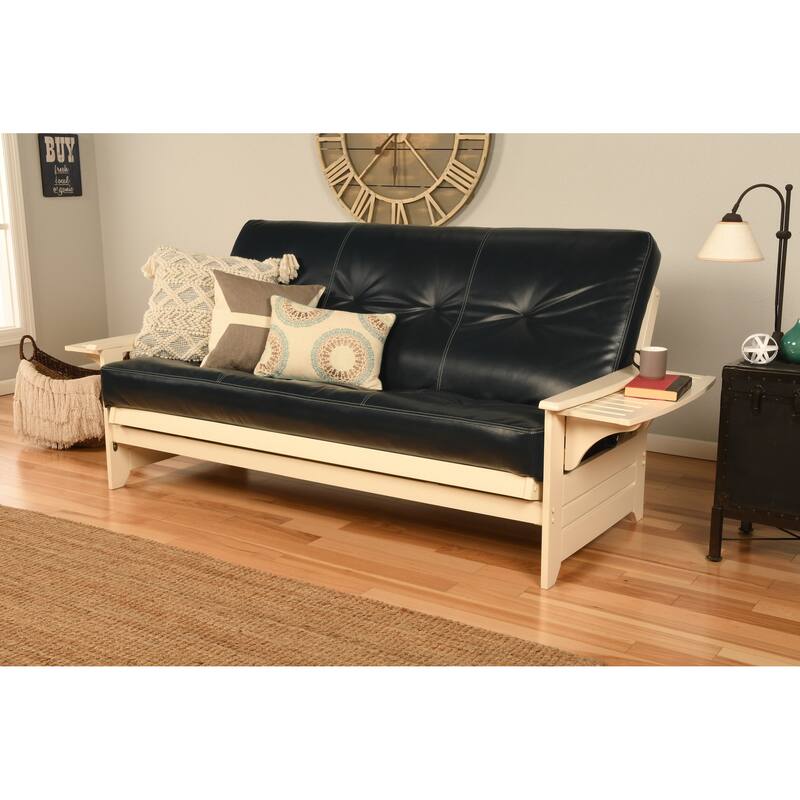 Copper Grove Dixie Futon Set in Antique White Wood with Innerspring Mattress