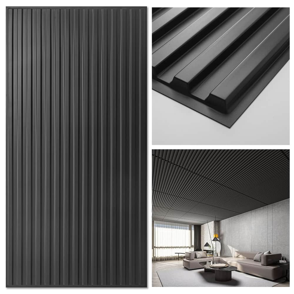 Art3d PVC Drop Ceiling Tiles,Slat Design Wall Panels,2X4 ft,12Pcs