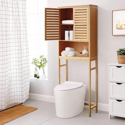 Over The Toilet Storage Cabinet - 9.3"D x 24.3"W x 66.9"H
