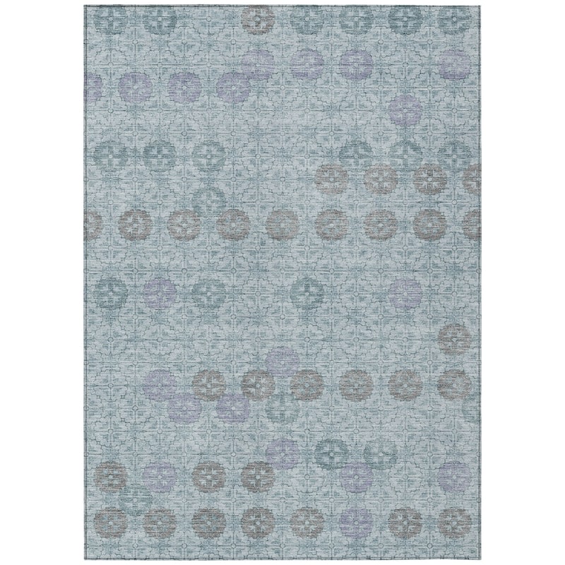 HomeRoots Geometric Transitional Rectangle Outdoor Rug