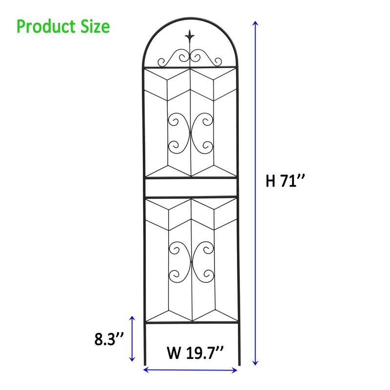 2 Pack Metal Garden Trellis 71" x 19.7" Rustproof Trellis for Climbing Plants Outdoor Flower Support