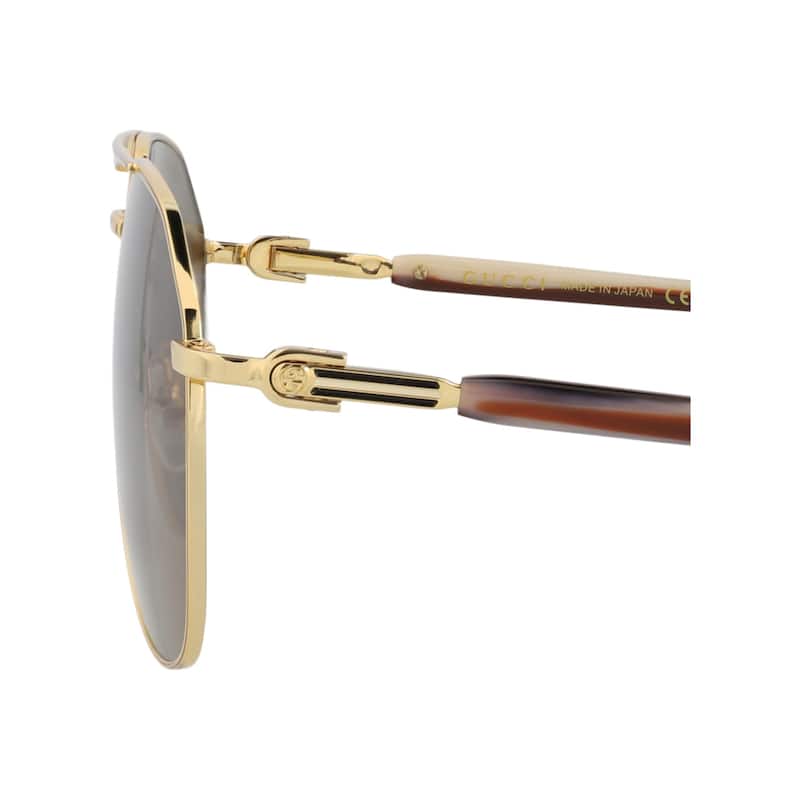 Gucci Aviator-Frame Metal Sunglasses