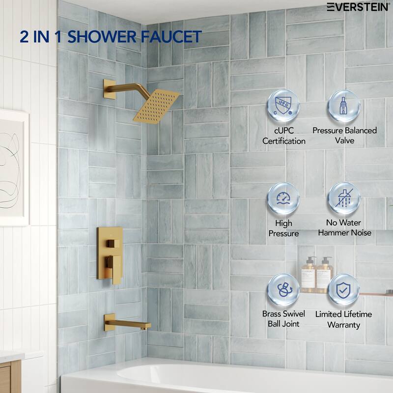 Wall Mounted Shower System Bathtub Facuet Set, Tub And Shower Trim Kit