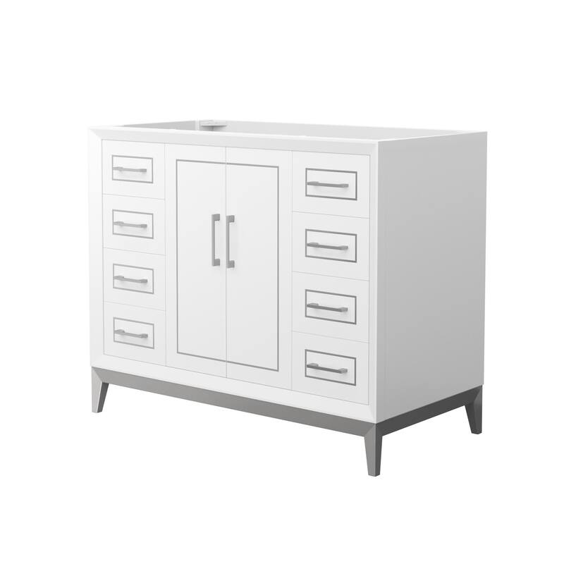 Wyndham Collection WCH515142S-CXSXX-MXX Marlena 42" Single Free - White / Brushed Nickel Hardware