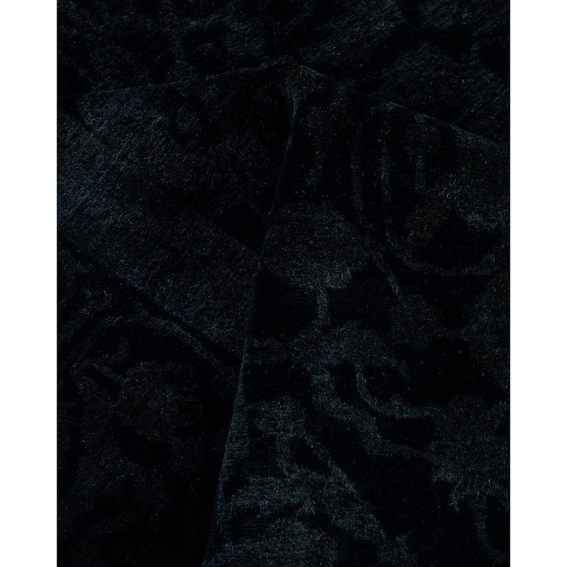Fine Vibrance One-of-a-Kind Hand-Knotted Area Rug - Black, 6' 0" x 9' 2" - 6' 0" x 9' 2"
