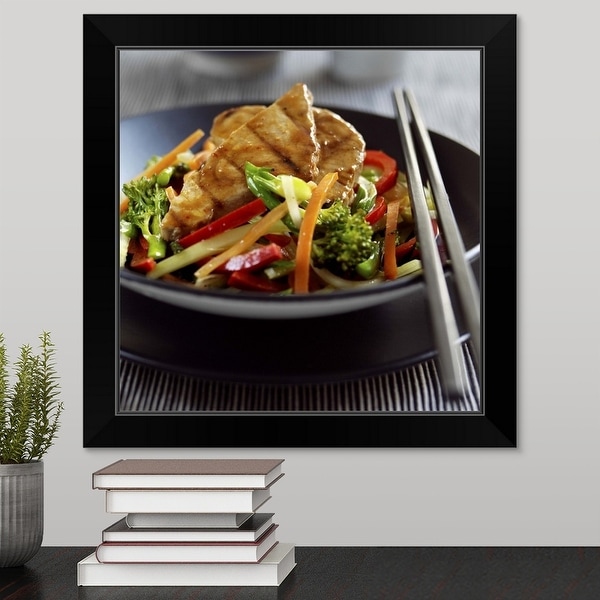 "Tuna stir fry" Black Framed Print