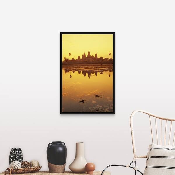 Shop Angkor Wat Temple At Sunrise Cambodia Black Float Frame