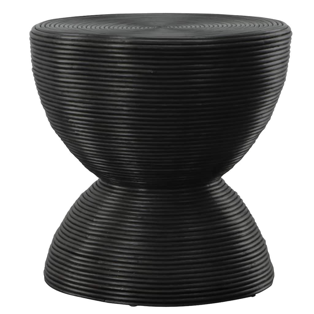 Bongo Rattan Side Table - 22" - Black