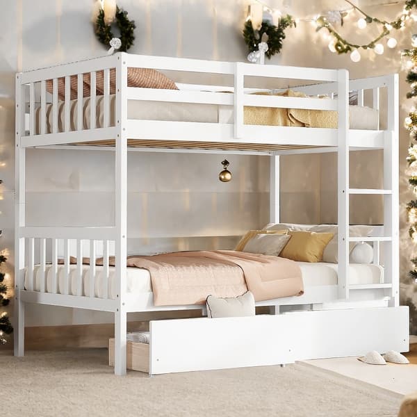 slide 2 of 21, Twin over Twin Bunk Bed, Convertible into 2 Twin Beds White