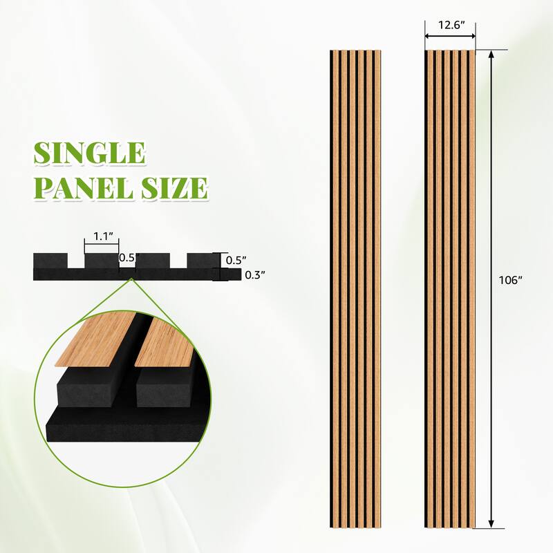 2Pcs Wood Slat Acoustic Wall Panels