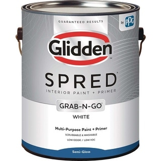 Glidden Spred Interior Paint + Primer Grab-N-Go Semi-Gloss White Gallon ...