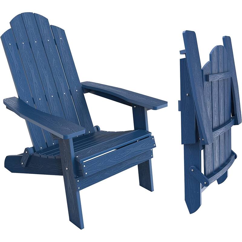 WINSOON All Weather HIPS Outdoor Folding Adirondack Chairs Outdoor Chairs Set of 4