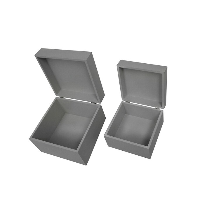 Shop Pair Of Glossy White Decorative Boxes With Blue Agate Accents