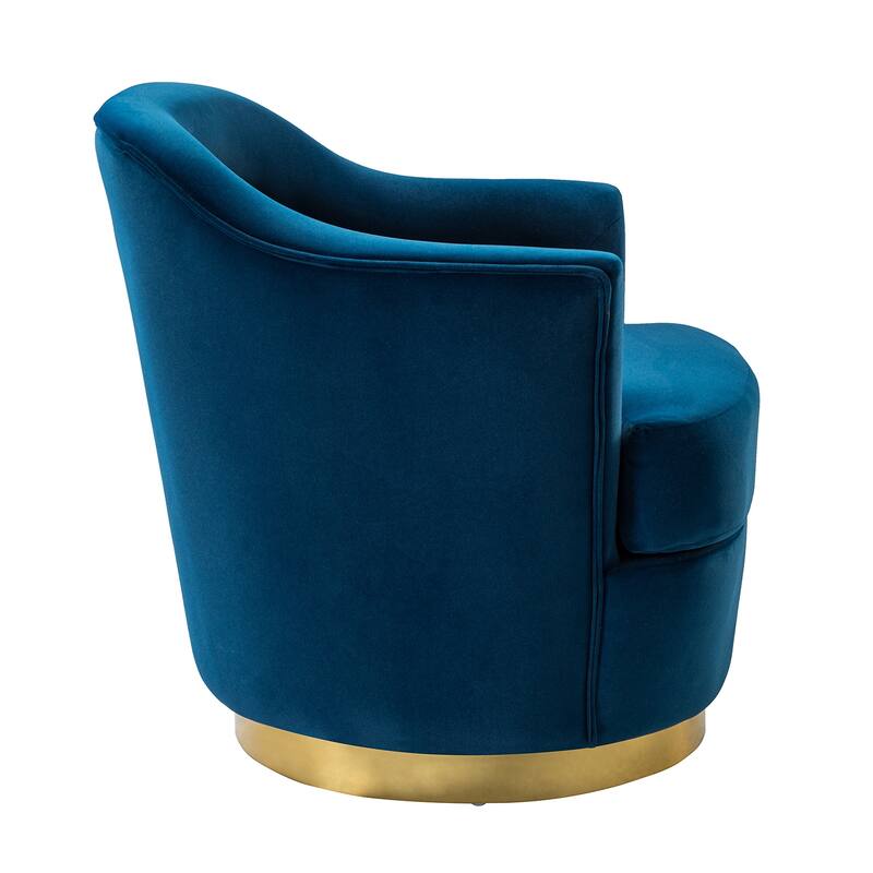 Kanstantin Modern Upholstered Swivel Barrel Chair with Golden Base Set Of 2 by HULALA HOME