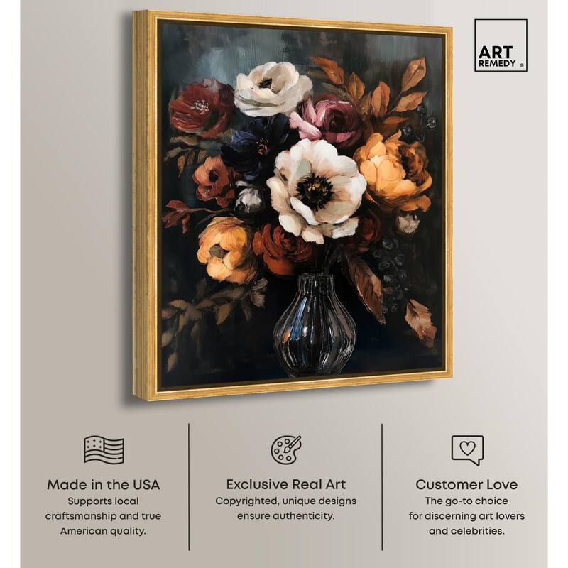 Velvet Night Bloom I Canvas by Art Remedy