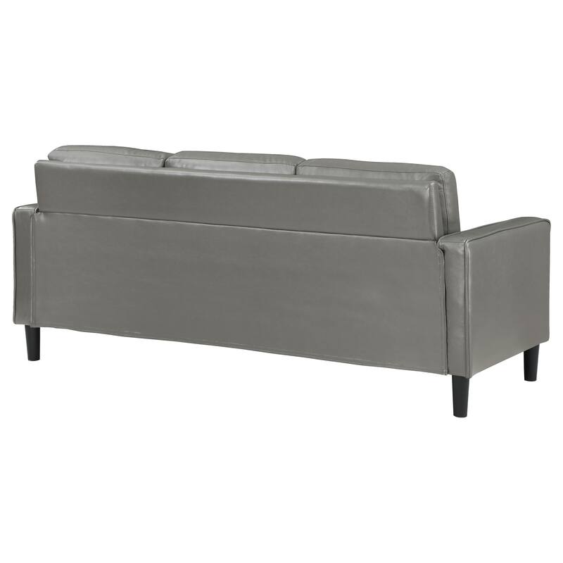 Ruth Modern Leatherette Upholstered Track Arm Sofa