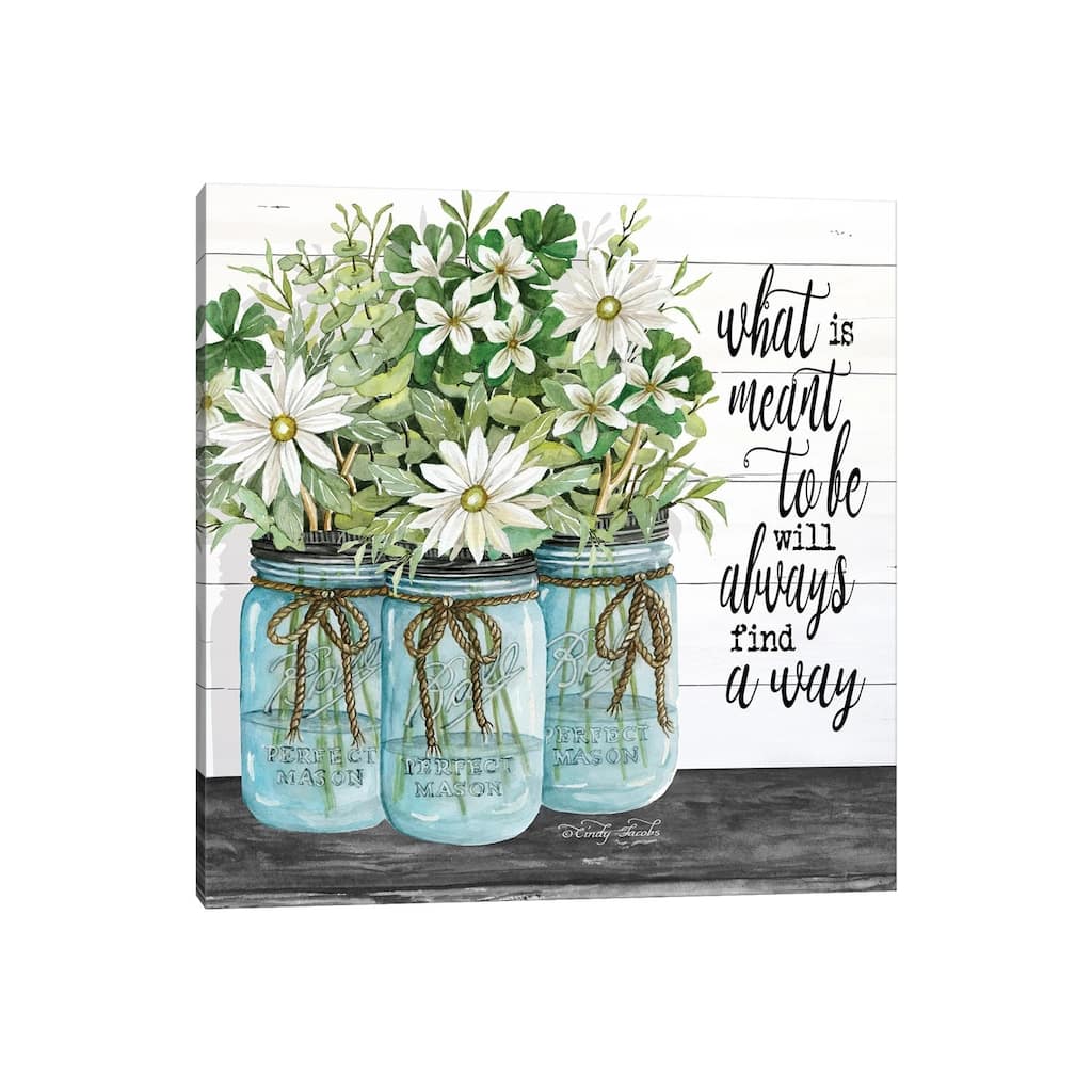 iCanvas "Blue Jars - What is Meant to Be" by Cindy Jacobs Canvas Print