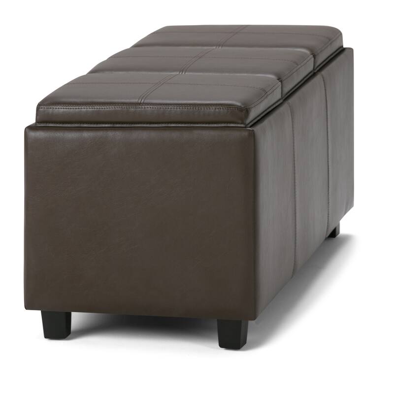 WYNDENHALL Franklin 42-in. Wide Contemporary Rectangular Storage Ottoman