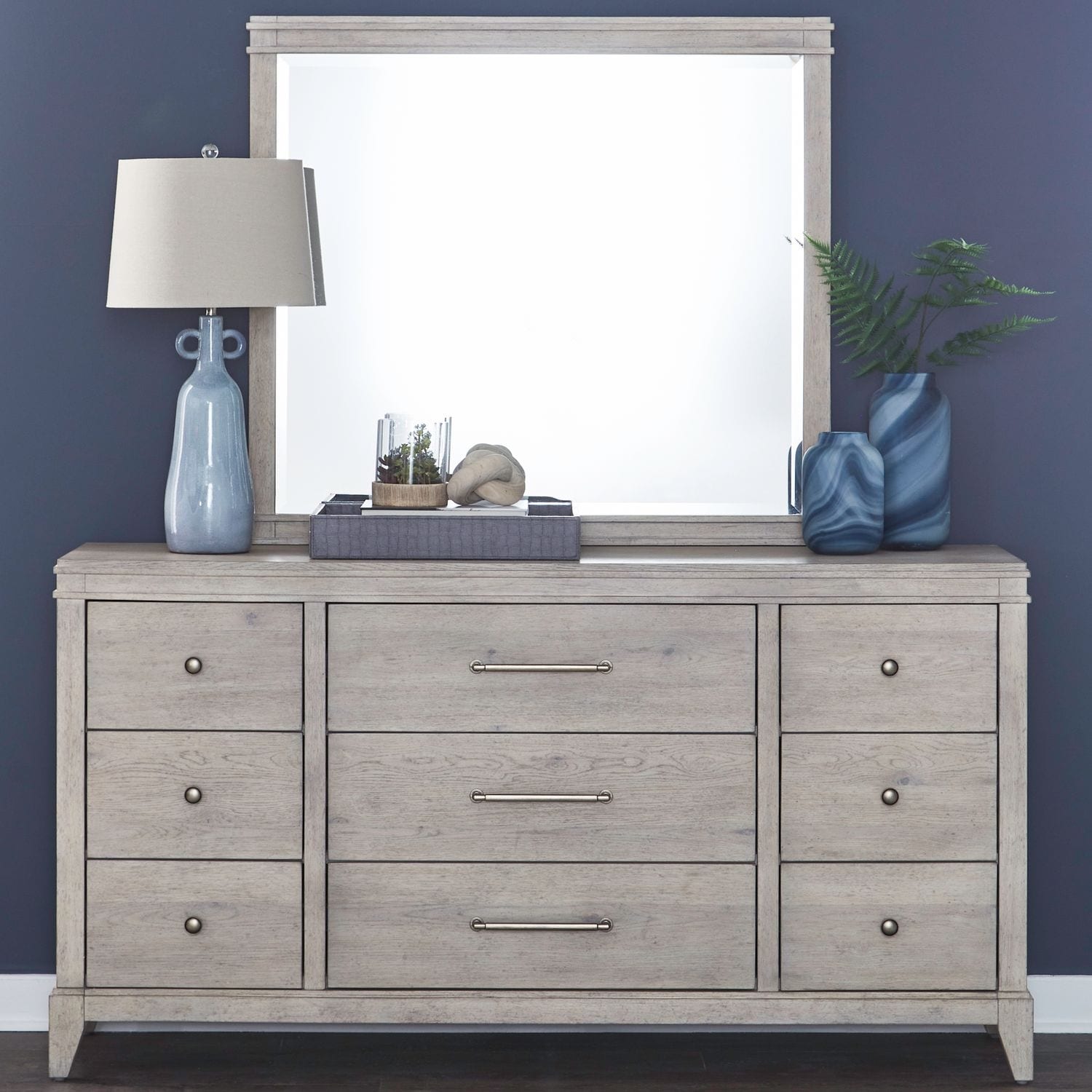 Liberty Furniture New Haven Bedroom Dresser & Mirror Sanctuary White