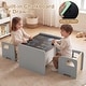 preview thumbnail 15 of 18, Costway 3 PCS Kids Table and Chair Set, Space-saving Toddler Table and