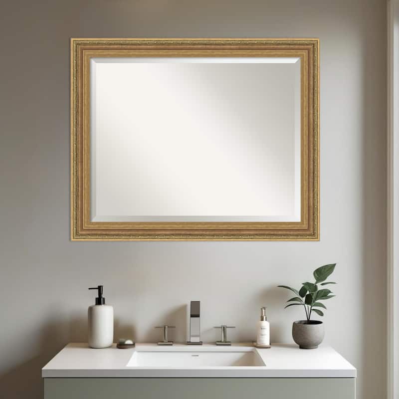 Elliot Gold Beveled Framed Bathroom Vanity Wall Mirror - Elliot Gold