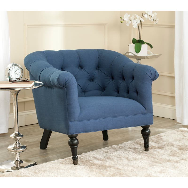 SAFAVIEH Ciara Steel Blue Viscose Blend Club Chair - 32" W x 32" D x 29" H - 32Wx32Dx29H
