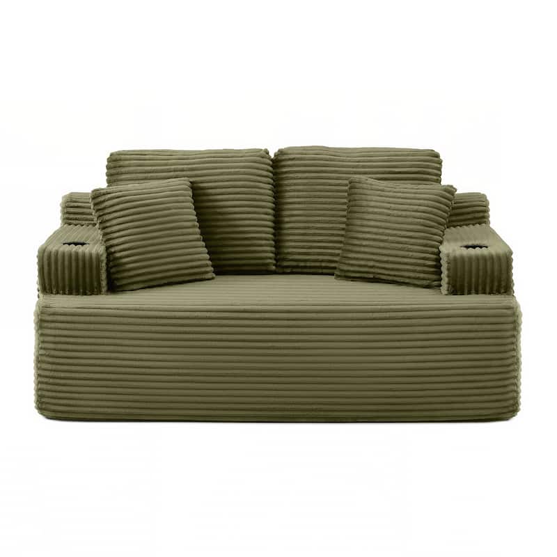 66.5''Boneless Sofa Couch with 2 Pillows Extra