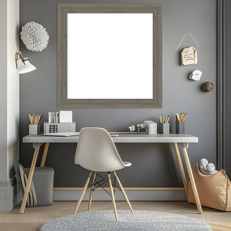 Amanti Art Fencepost Brown Narrow Framed Dry Erase Magnetic Board