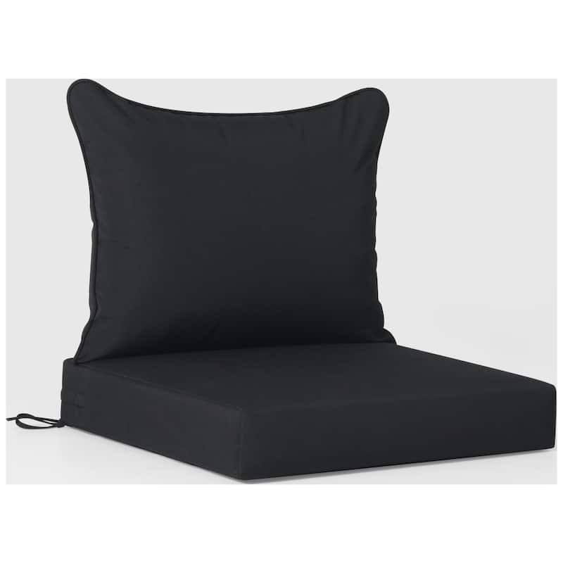 Birchwood All Weather HDPE Outdoor Patio Deep Seating Gray Armless Chair With Cushions (1-Piece)