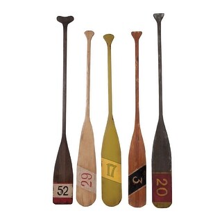 Shop Set Of 5 Multi Colored Hand Painted Wooden Nautical Oars Wall