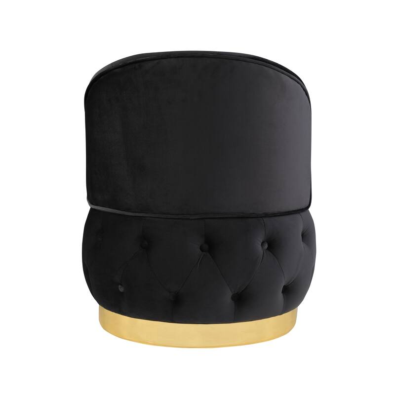 25.2" Velvet Swivel Barrel Chair with Storage