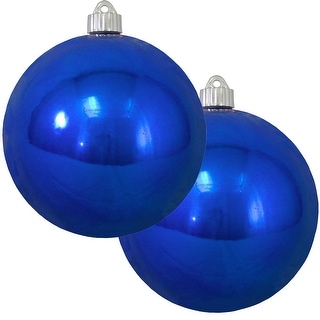 2ct Azure Blue Shatterproof Christmas Ball Ornament 6