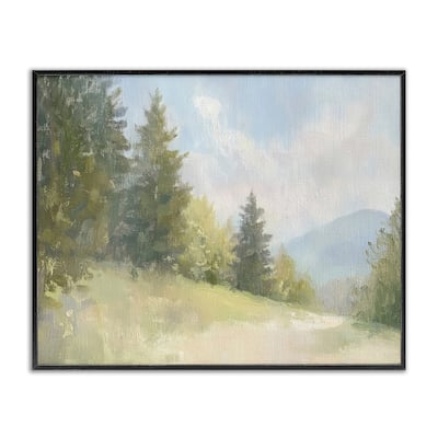 Stupell Meadow Of Green Landscape Framed Giclee Art Design By Petal Prints Design