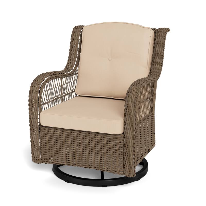 Rio Vista Outdoor Wicker Swivel Glider Chair with Cushions