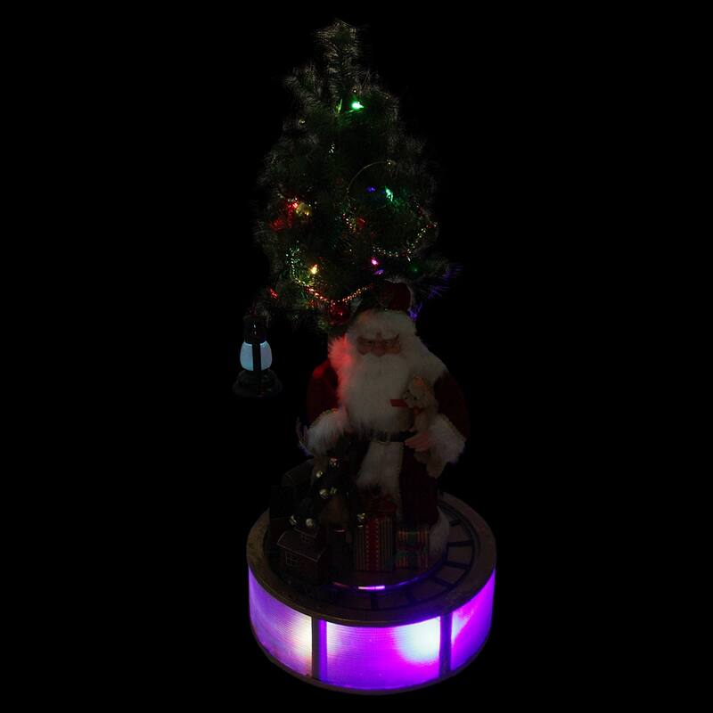 48" Musical LED Lighted Santa Claus with Rotating Train Christmas Decor