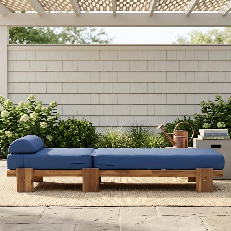 78.8-inch Outdoor Patio Lounge Chair with Adjustable Recliner, Headrest, and Retractable Side Tray