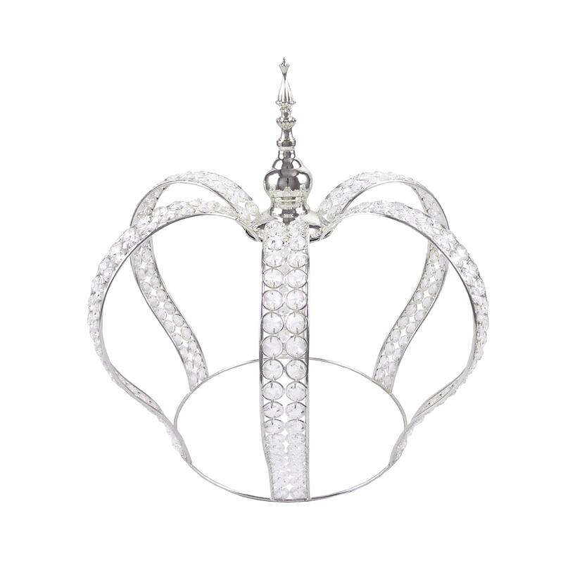 Crystal Bead Crown Decor Centerpiece Accent Piece Tabletop
