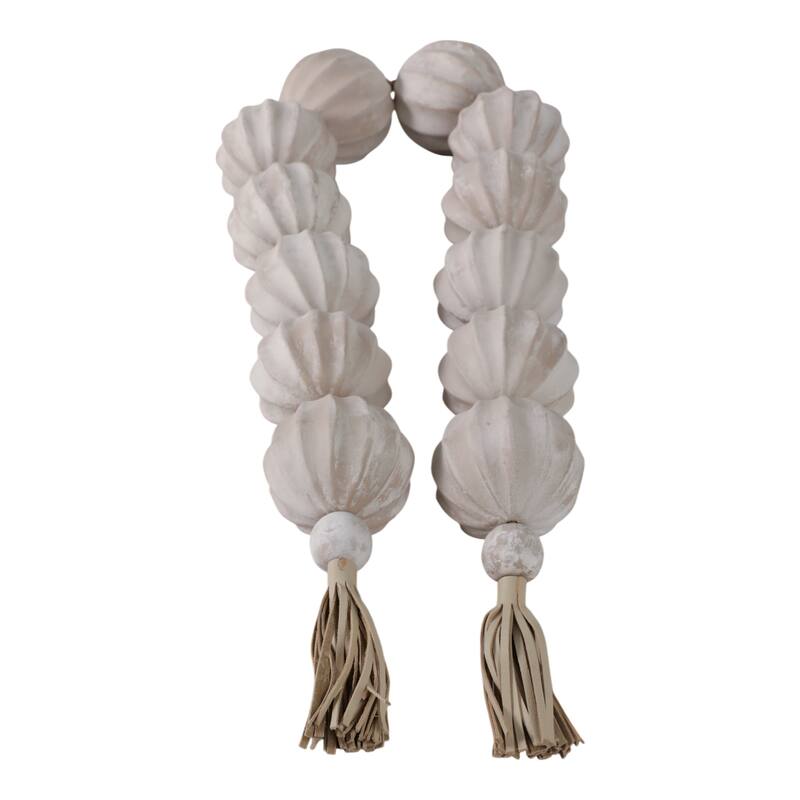 Bead Strand with Leather Tassel Accents - 53" x 3" x 3"
