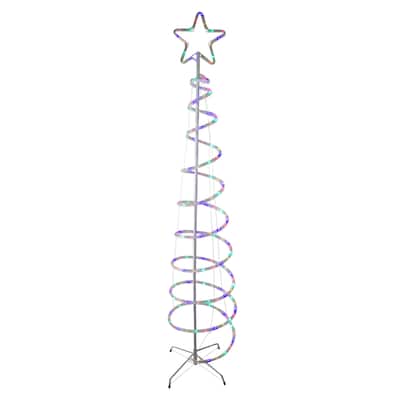 7' Pre-Lit Slim Spiral Rope Light Christmas Tree Outdoor Decor - Multicolor LED Lights