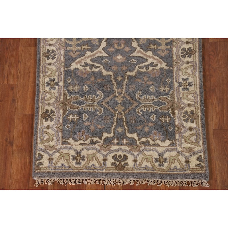Gray Oushak Oriental Accent Rug Handmade Wool Carpet - 2'7"x 6'1"
