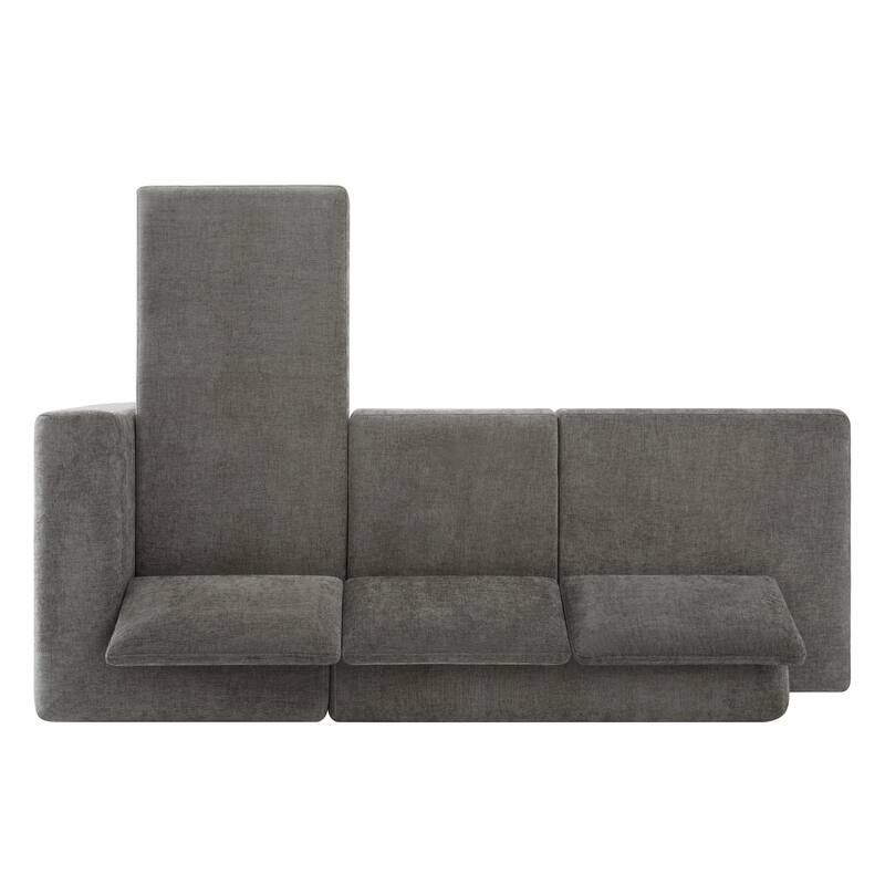 Christopher Knight Home - American Design Chenille 113" Modular Sectional Sofa with Double Layer Cushions
