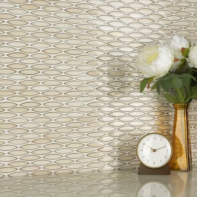 Merola Tile Pescado Glossy Crema 12" x 12-1/2" Porcelain Floor and Wall Tile