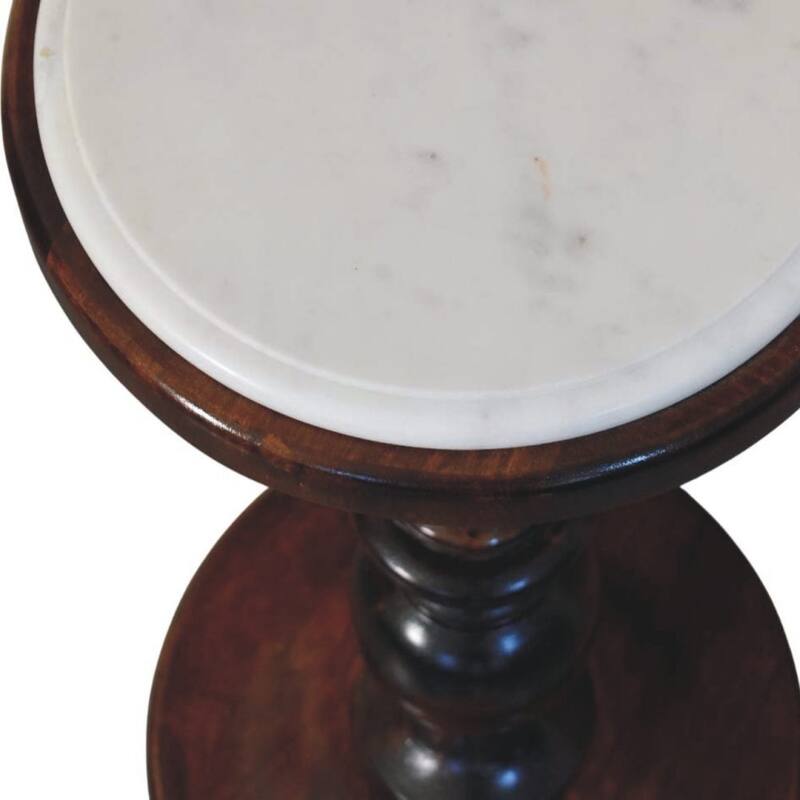 Artisan Furniture Solid Wood Belmont Marble-Top Side Table