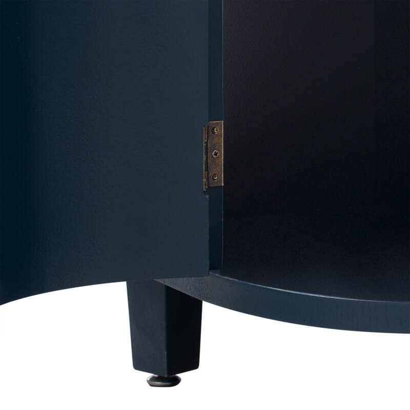 Storage Cabinet With 4-Doors And Adjustable Shelves,Solid Wood