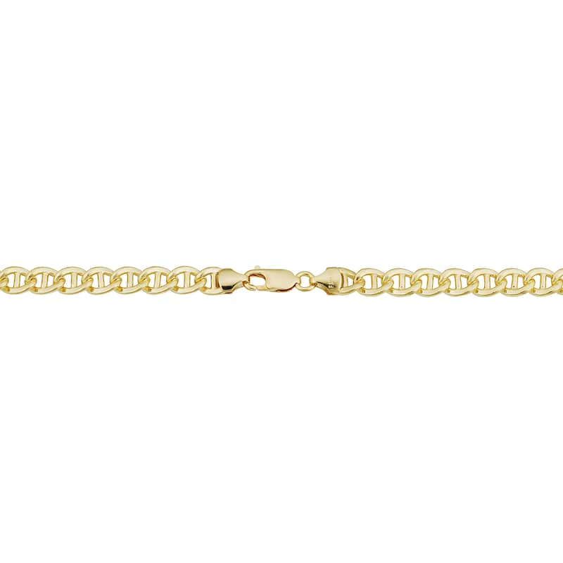 14k Yellow Gold Filled 6.8 mm Mariner Link Chain Necklace for Men