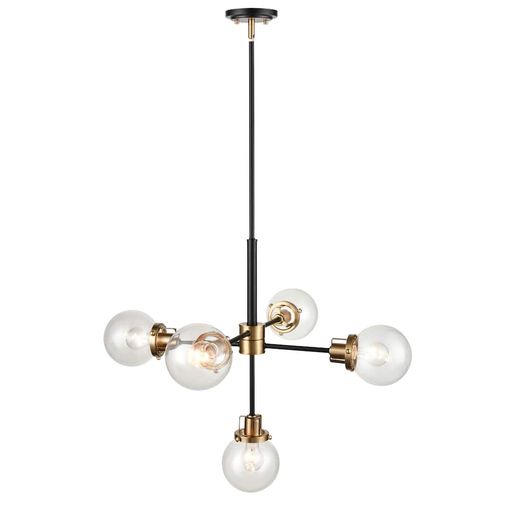 Millennium Lighting Mellrosa Matte Black/Modern Gold 5 Light Pendant Light